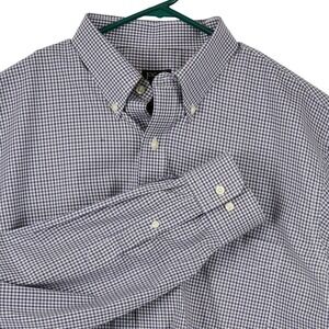 JOS A BANK Traveler's Collection Tailored Fit XL black/grey/white Gingham Button